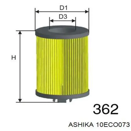 Масляный фильтр 10ECO073 Ashika