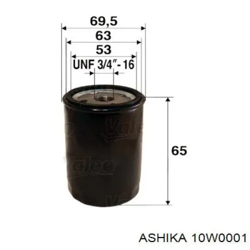 Масляный фильтр 10W0001 Ashika