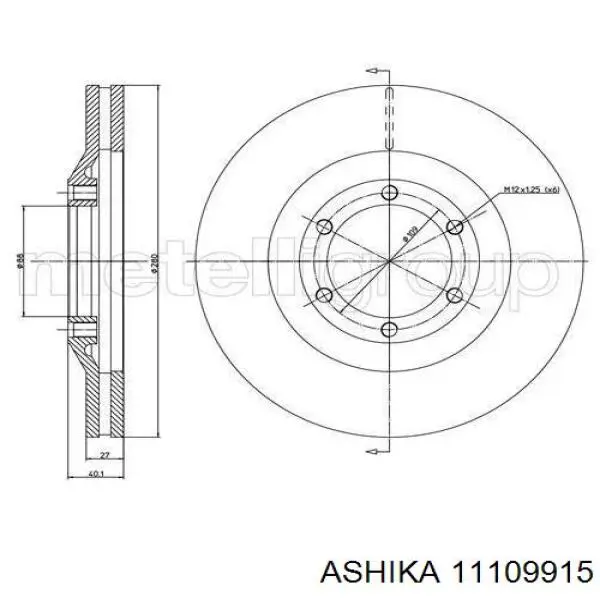 Рулевой наконечник 11109915 Ashika