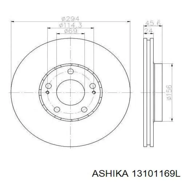 Купить 13101169L Ashika Трос стояночного тормоза задний левый