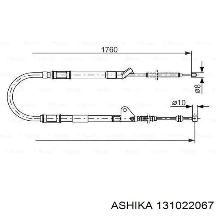 Cable de freno de mano delantero 131022067 Ashika