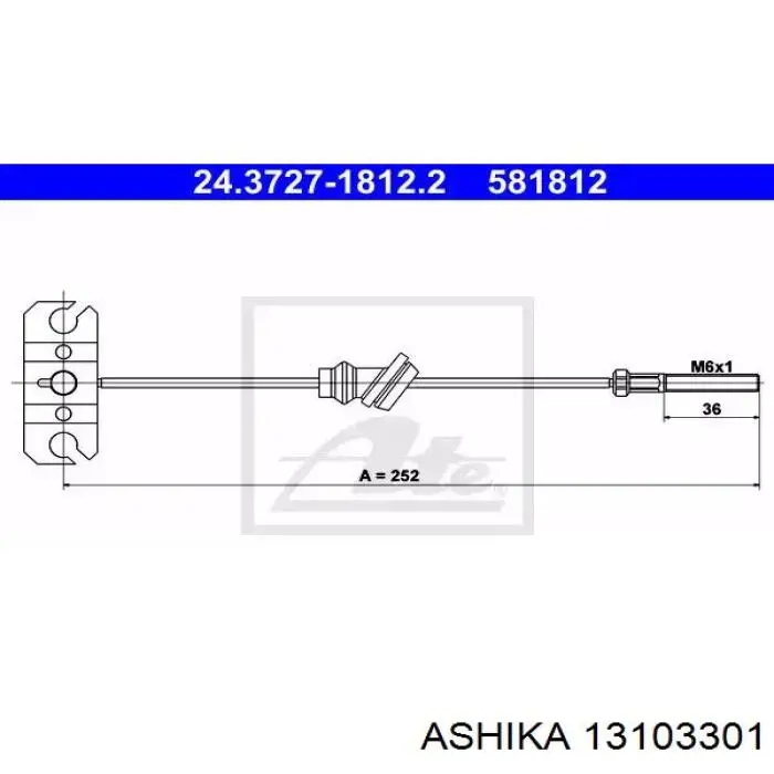 Трос ручника C73040ABE ABE