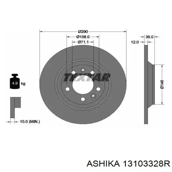 Трос стояночного тормоза задний правый Ashika 13103328R цена, от 20.32 USD