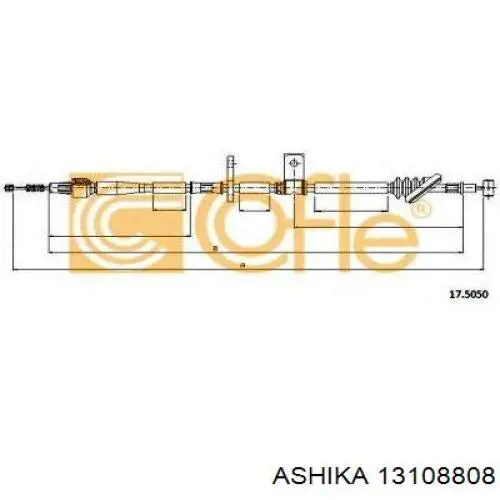 Задний правый трос ручника 13108808 Ashika