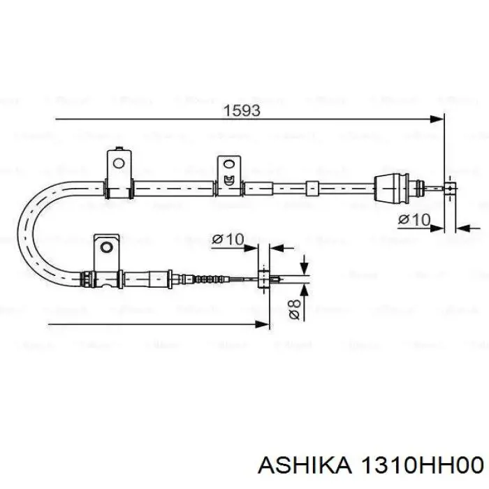 Трос ручника задний Ashika 1310HH00