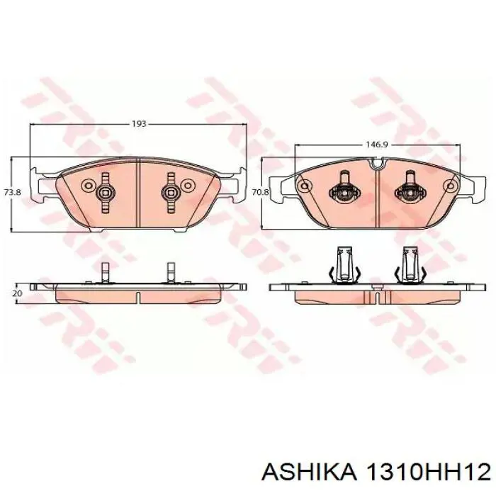 1310HH12 Ashika Трос ручного тормоза