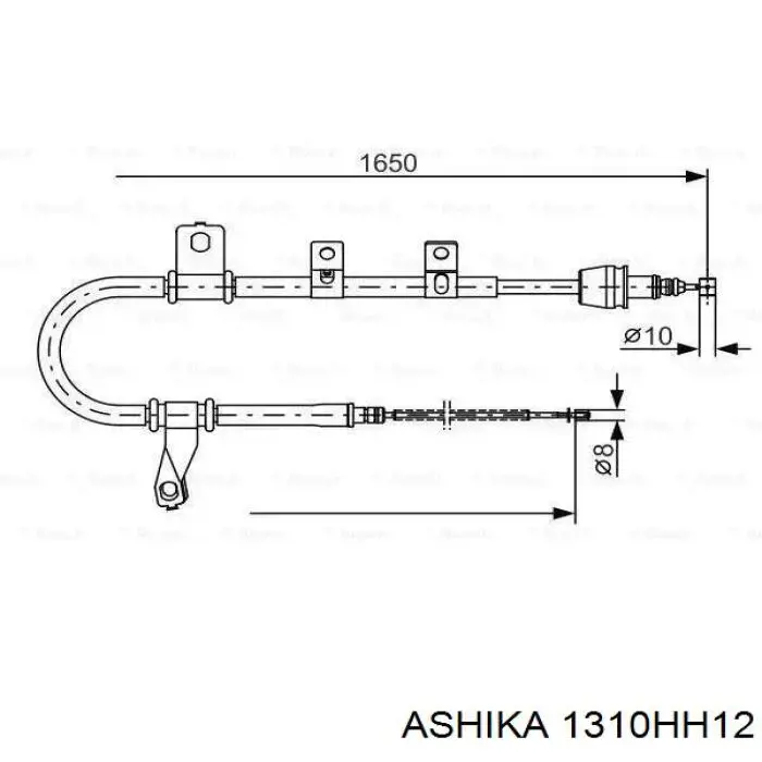 Cable de freno de mano trasero izquierdo 1310HH12 Ashika