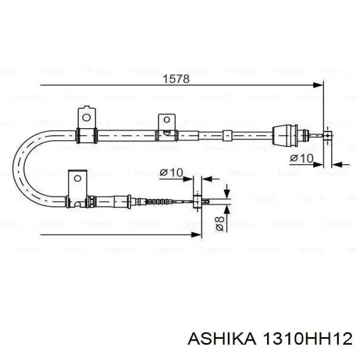 Трос ручника задний Ashika 1310HH12