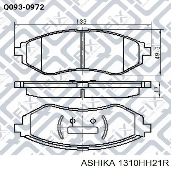 1310HH21R Ashika Трос ручного тормоза задний, правый