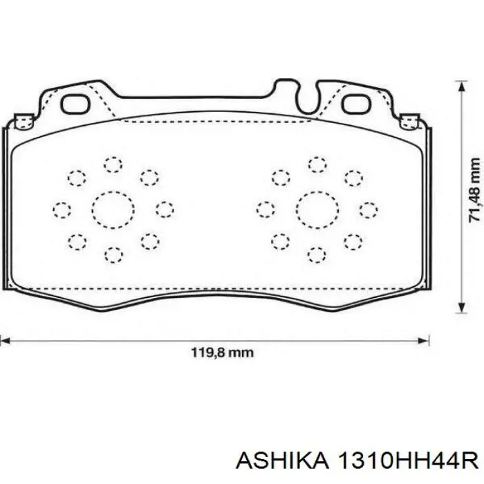 Трос ручника задний Ashika 1310HH44R