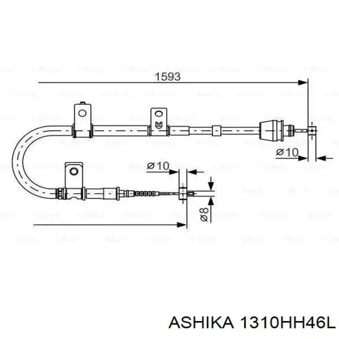 Трос ручного тормоза задний Ashika 1310HH46L цена, от 23.47 USD