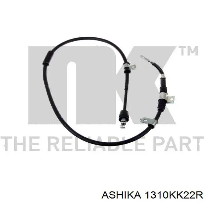 131-0K-K22R Ashika трос ручного тормоза задний правый