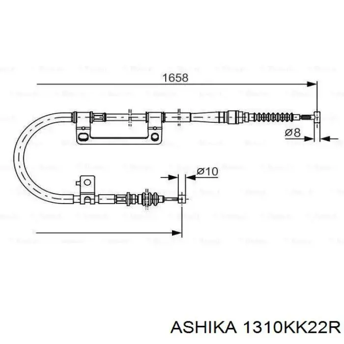 Купить 1310KK22R Ashika Задний правый трос ручника
