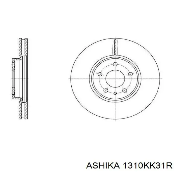 131-0K-K31R Ashika трос ручного тормоза задний правый