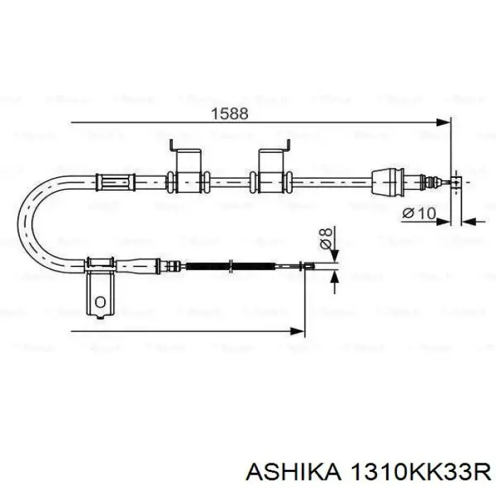 Трос ручника задний правый Ashika 1310KK33R