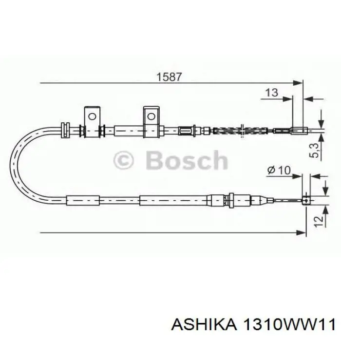 BHC1003 Kavo Parts Трос стояночного тормоза передний