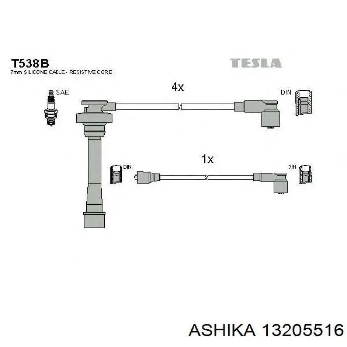 132-05-516 Ashika высоковольтные провода