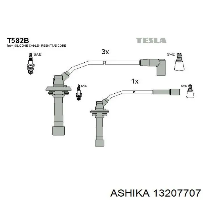 Купить 13207707 Ashika Провода высокого напряжения