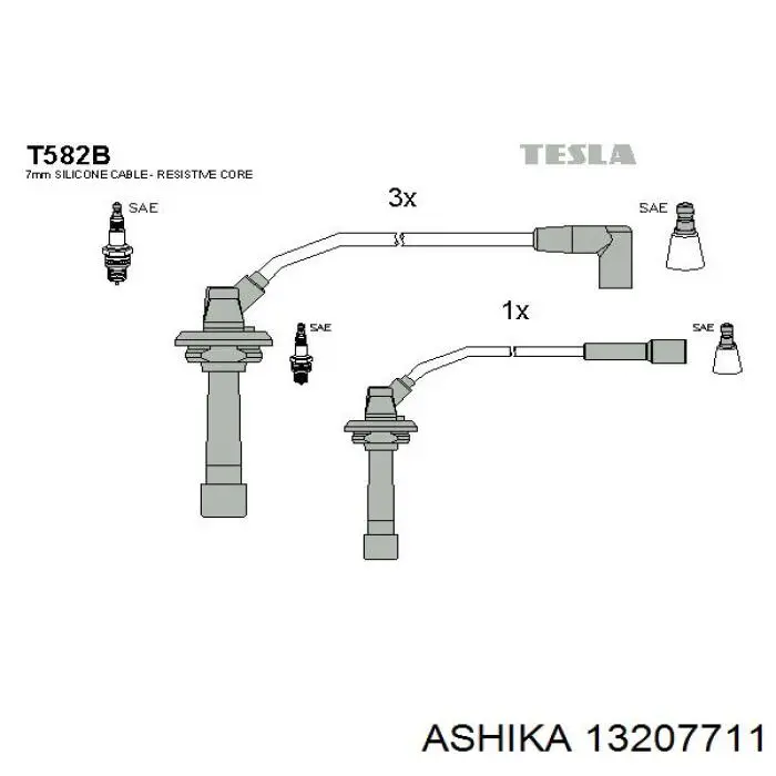Купить 13207711 Ashika Провода высокого напряжения
