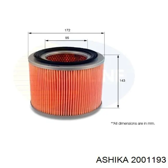Элемент воздушного фильтра Ashika 2001193 цена, от 11.41 USD