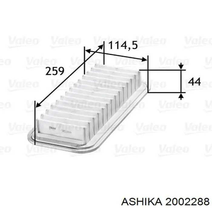 Элемент воздушного фильтра Ashika 2002288 цена, от 3.72 USD