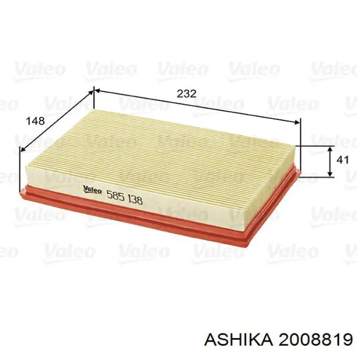 Элемент воздушного фильтра Ashika 2008819 цена, от 4.74 USD