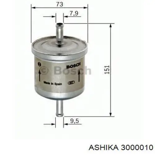 3000010 Ashika Фильтр топлива