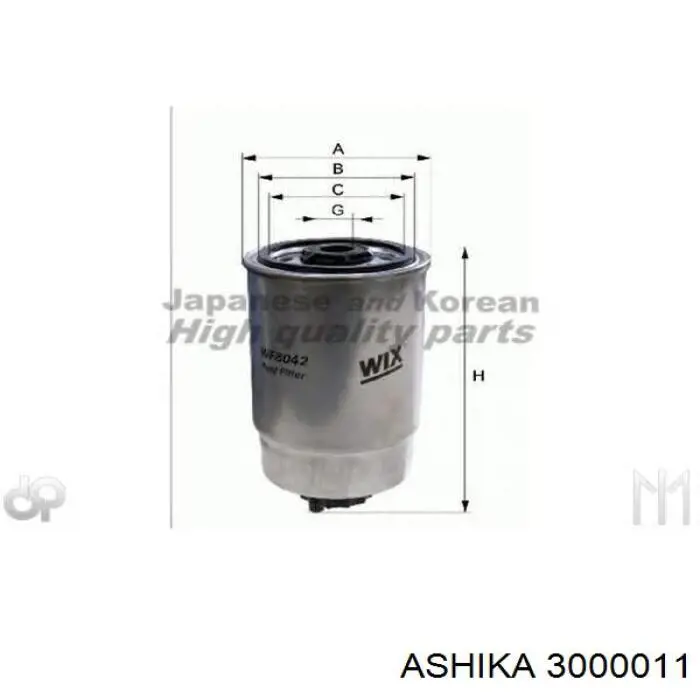 Filtro combustible 3000011 Ashika