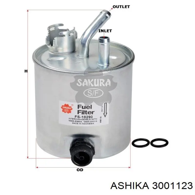 Фильтр тонкой очистки топлива Ashika 3001123 цена, от 17.14 USD
