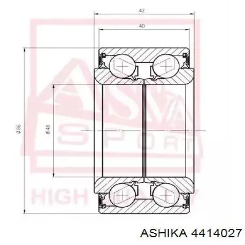 Ступичный подшипник передний Ashika 4414027