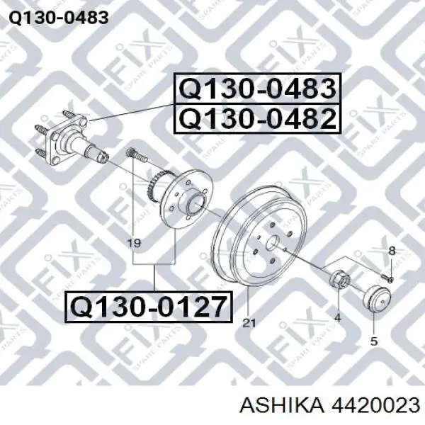 Цапфа задняя левая Q1300483 Q-fix