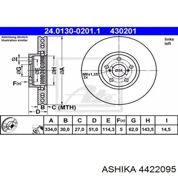 Ступица заднего колеса Ashika 4422095