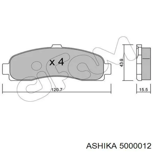 Колодки Ashika 5000012 цена, от 16.36 USD