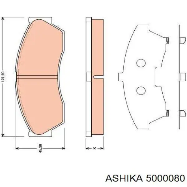 Колодки Ashika 5000080 цена, от 23.40 USD