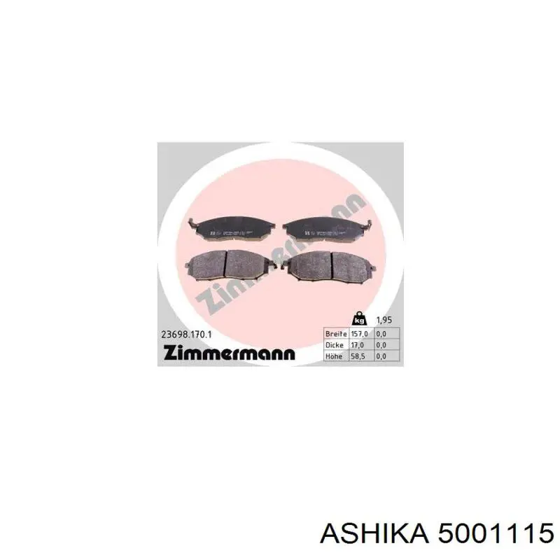 Купить 5001115 Ashika Колодки тормозные