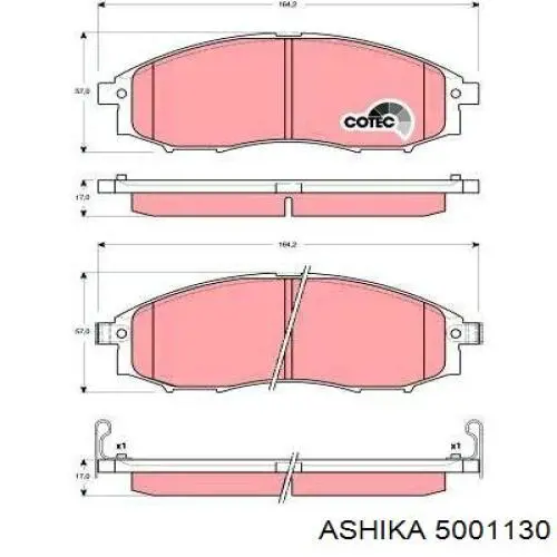 Колодки Ashika 5001130 цена, от 27.79 USD