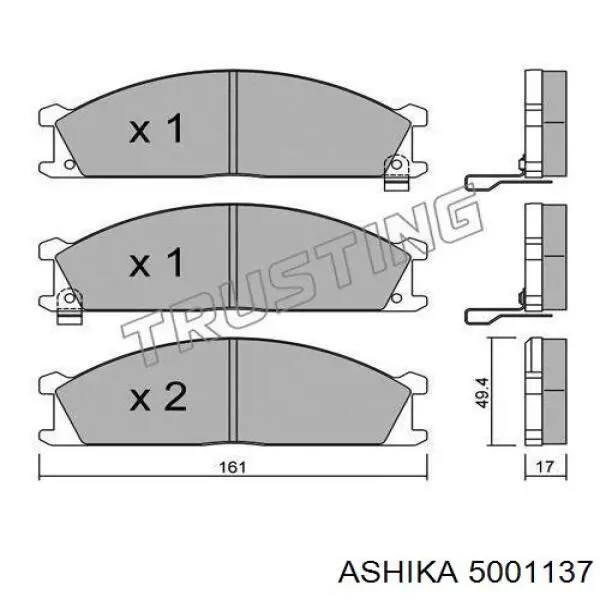 Колодки Ashika 5001137 цена, от 23.50 USD
