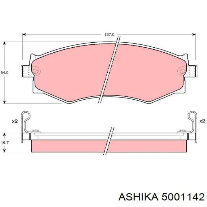 50-01-142 Ashika колодки тормозные передние дисковые