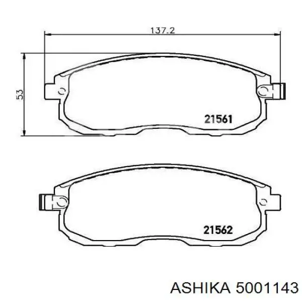 50-01-143 Ashika передние тормозные колодки