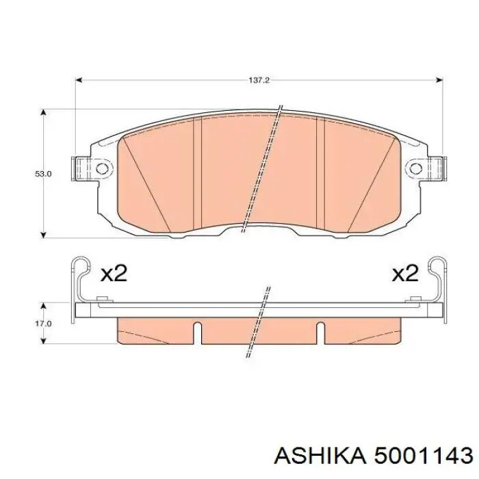 Колодки Ashika 5001143 цена, от 20.36 USD