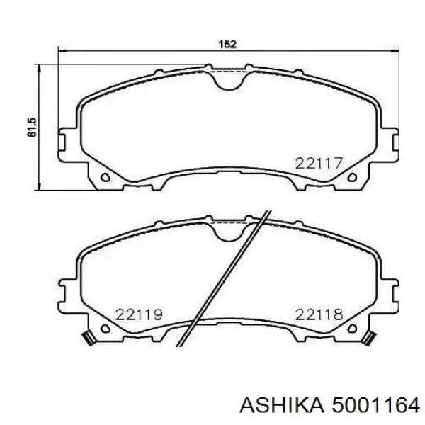 Колодки Ashika 5001164 цена, от 28.75 USD