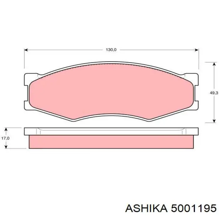 50-01-195 Ashika колодки тормозные передние дисковые