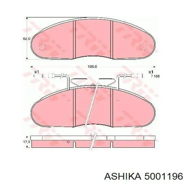 Колодки Ashika 5001196 цена, от 29.45 USD