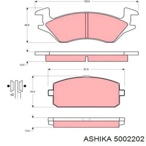 5002202 Ashika передние тормозные колодки