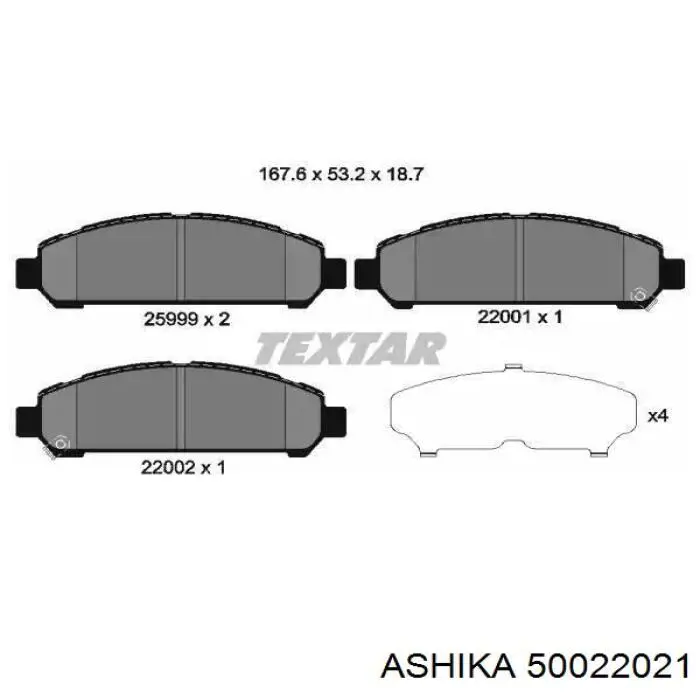 Купить 50022021 Ashika Колодки тормозные
