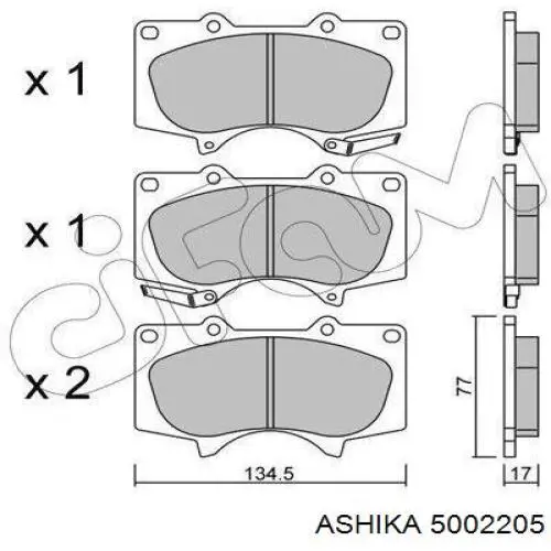 Колодки Ashika 5002205 цена, от 32.28 USD