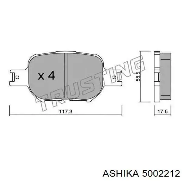 Передние тормозные колодки 5002212 Ashika