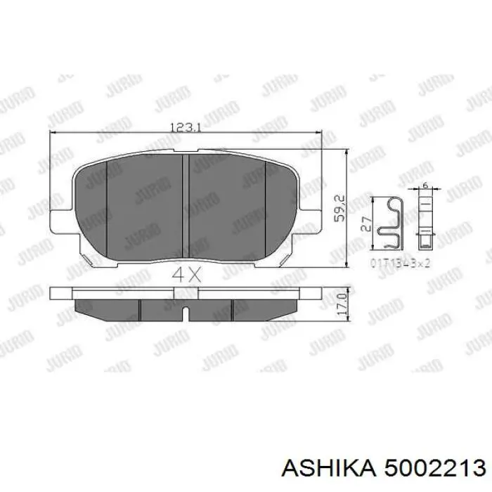 Передние тормозные колодки 5002213 Ashika