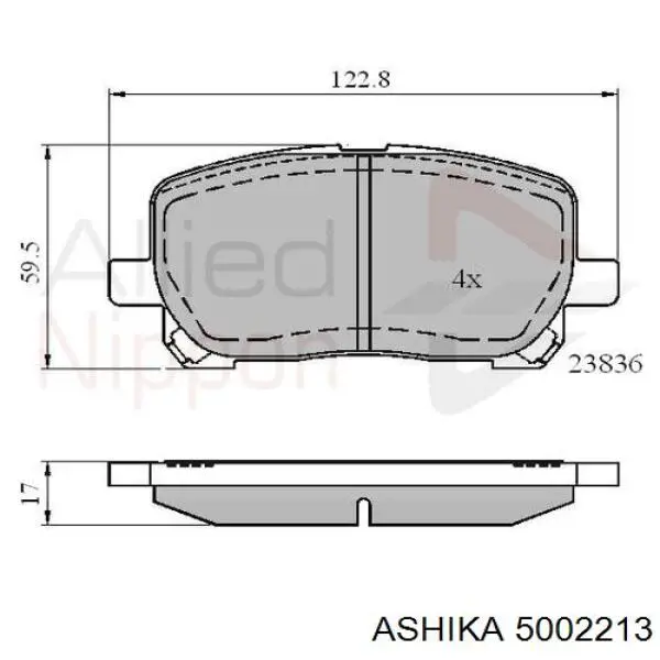 Купить 5002213 Ashika Колодки тормозные