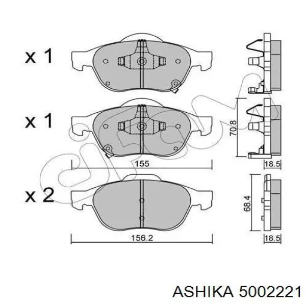 Тормозные колодки Ashika 5002221